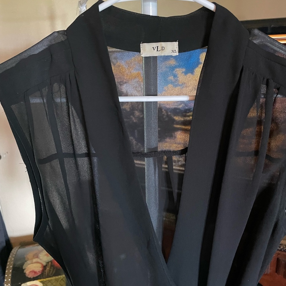 VLD Black Sheer Sleeveless Top